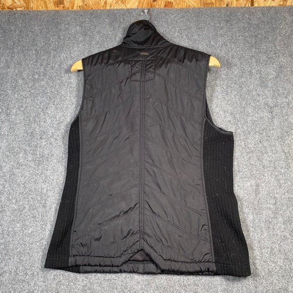 Prana Diva Vest Diagonal Zipper Black Quilted Sherpa Lined Size XL - Picture 6 of 7